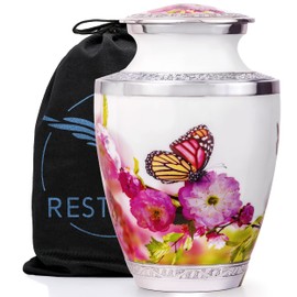 RESTAALL Monarch Butterfly urn. Cremation urns for Human Ashes Adult Female mom. Decorative urns for Adult Female
