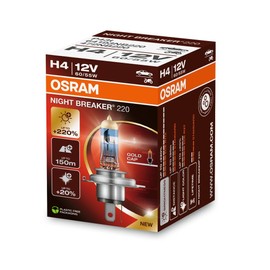 OSRAM NIGHT BREAKER 220, H4, +220% more brightness, halogen headlight lamp, 64193NB220, Folding Box (1 lamp)