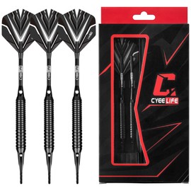 CyeeLife Soft tip Darts Set with Brass Barrel,Professional Darts Plastic Tip,Aluminum/PC Shafts + 6 Flights + 30 Soft Tip + 20 O Ring + 2 Flight Protectors + 1 Dart Case for Electronic DartBoard