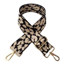 Bag Strap Adjustable Shoulder Strap for Bags 80-130 cm with Carabiner Leopard Pattern 5 cm Wide Shoulder Strap Carry Strap Shoulder Strap DIY Accessories for Bag Handbags for Women, khaki
