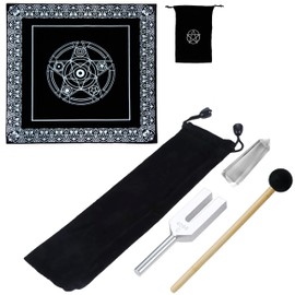 akindou Tarot Purification Set, Beginner, Starter, 4 Pieces, Cross Card Pouch, Tuner, Crystal, Instructions Included, Romance Divination, Good Luck
