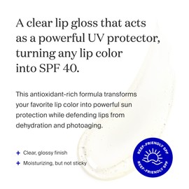 Supergoop! Lipscreen SPF 40, 0.34 fl oz - Reef-Friendly, Water-Resistant Clear Lip Gloss - Broad Spectrum SPF Lip Balm with Grape Seed Extract, Sunflower Seed Oil & Kelp Extract - Non-Sticky Formula