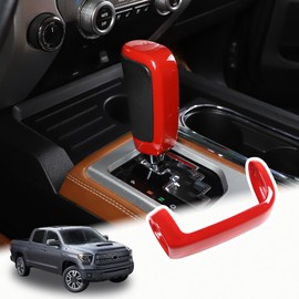 LLKUANG Center Console Gear Shift Head Cover Trim FIt for Toyota Tundra 2014-2021 Car Accessories (Red)
