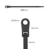 XINGO 110 PCS Black Zip Ties with Screw Hole 7.5