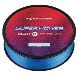 KastKing Superpower Silky8 Braided Fishing Line, Blue, 8 Strand, 20LB, 500Yds