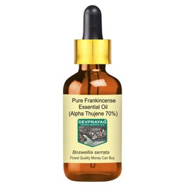 Devprayag Pure Frankincense Essential Oil (Alpha Thujene 70%) Boswellia serrata with Glass Dropper Natural Therapeutic Grade Steam Distilled 30ml (1 oz)