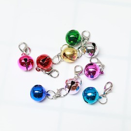 GSHLLO 20 Pcs Colorful Pet Collar Bells Small Metal Cat Bells Loud Puppy Bell Charms Pendant Animal Dog Training Bells Christmas Jingle Bells with Clasps