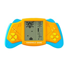 CZT Creative Brick game console Cool wing appearance Build in 2574 in 1 block games Handheld game machine Retro Portable Electronic game Puzzle toys Children/students (Yellow)