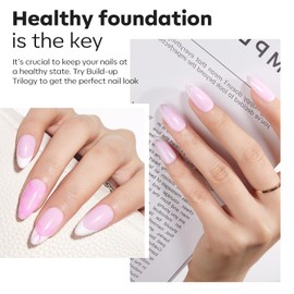 Modelones Builder Nail Gel with Gel Base Top Coat, 3Pcs Baby Pink Builder Nail Kit for Apex Building Extension Thickening Strengthener Hard Gel Nail Strengthener Extension Builder Gel in a Bottle