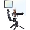 Somikon Videoleuchte: 4-teiliges Vlogging-Set mit LED-Leuchte, Mikrofon, Stativ & Halterung