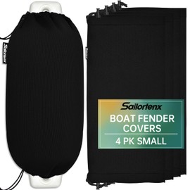 Sailortenx 2 Packs Boat Fender Cover, 6"*18" Marine Bumper Covers,Polyester(Boat Fender Not Included)