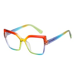 helena Retro Square Blue Light Blocking Reading Glasses Anti Glare Digital Reader Women's Oversized Blue Light Reading Glasses (rainbow, 3, multiplier_x)