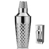 Viski Diamond Cocktail Shaker Set, 25 oz Faceted Stainless Steel
