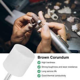 M METERXITY 3-Pack Abrasive Mounted Stone Grinding Bits, 1/4 IN(6mm) Shank Aluminum Oxide Polishing Sanding Drill Bit for Rotary Tools, 1.18IN(30mm) Dia 80 Grits Cylinder [White]