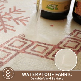 HOMOHEINI Rectangle Table Cloth,100% Waterproof Tablecloth Oil Proof Spill Proof Vinyl Table Cloth, Wipe Clean Plastic Table Cover for Dining, Camping, Indoor and Outdoor 52" x 70",Snowflake
