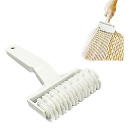 1 Pcs Plastic Hobbing Kitchen Bakery Baking Tool Waffle Cutter with Hanging Hole Lattice Cookie Dough Pizza Silk Hob Large Easy to Clean Lightweight Roller DIY Kitchen Baking Tool (12 x 19cm)