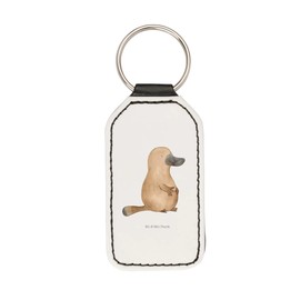 Mr. & Mrs. Panda Rectangular Key Ring Platypus Courage Gift Bag Pendant Sea Lucky Charm Holiday Guardian Angel Sea Animals, White