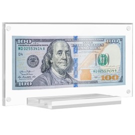 Dollar Bill Frame Acrylic Display Holder Money Frame for Collectors Dollar Case Currency Ticket Protector Paper Money Frame for Bill Collection (1 Pack)