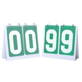 GOGO 2 Sets Portable Flip Scoreboard for Sports Game - Count from 00 to 99 (Green)