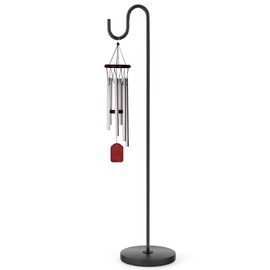 Hummingbird Feeder Stand, 59" Bird Feeder Shepherd's Hook, Hanging Wind Chime, Bird Feeder, Plant, Lantern, and Wreath, with Heavy Duty Base, Suitable for Indoors & Outdoor, Holds up to 11 lbs
