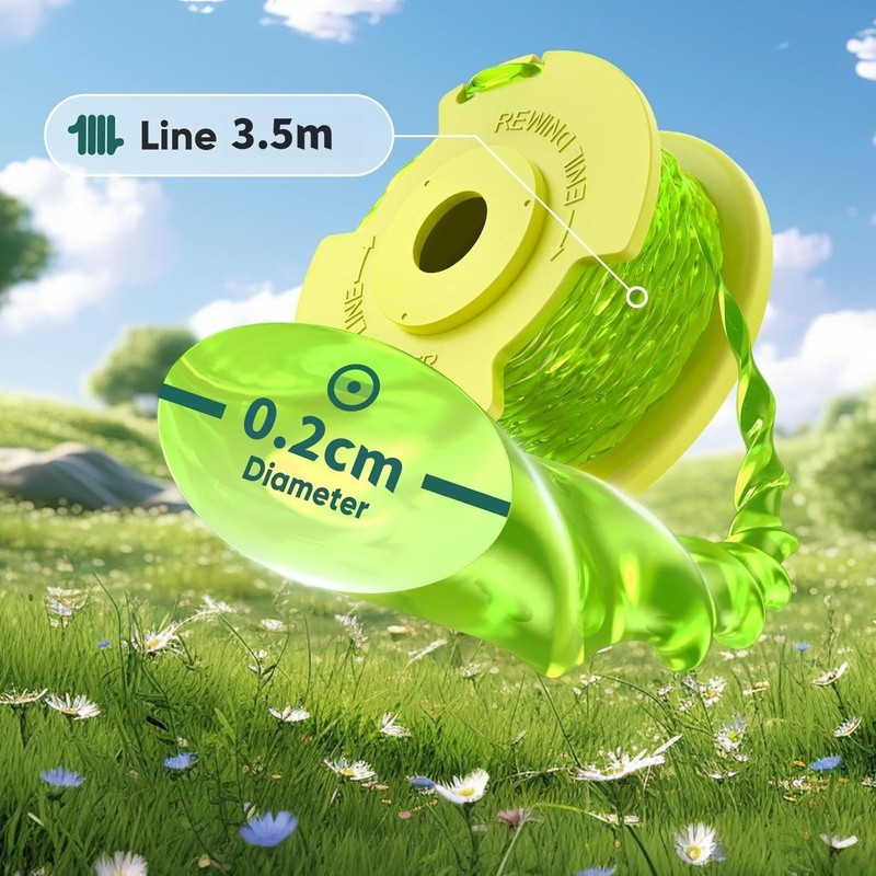 LATERN 12Pcs Ryobi Trimmer String Spools (AC80RL3) with 3Pcs Spool