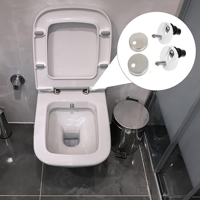 YQkangzhu 4 Pcs Toilet Seat Hinge Fixing, Quick Release Top