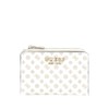 GUESS Arlena Logo Zip Around Card Case White Logo, White,
