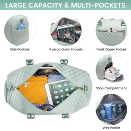 LOVEVOOK Travel Weekender with Toiletry Bag, Overnight Carry-On, Gym with Shoe Compartment & Wet Pocket, Mommy Hospital Bag