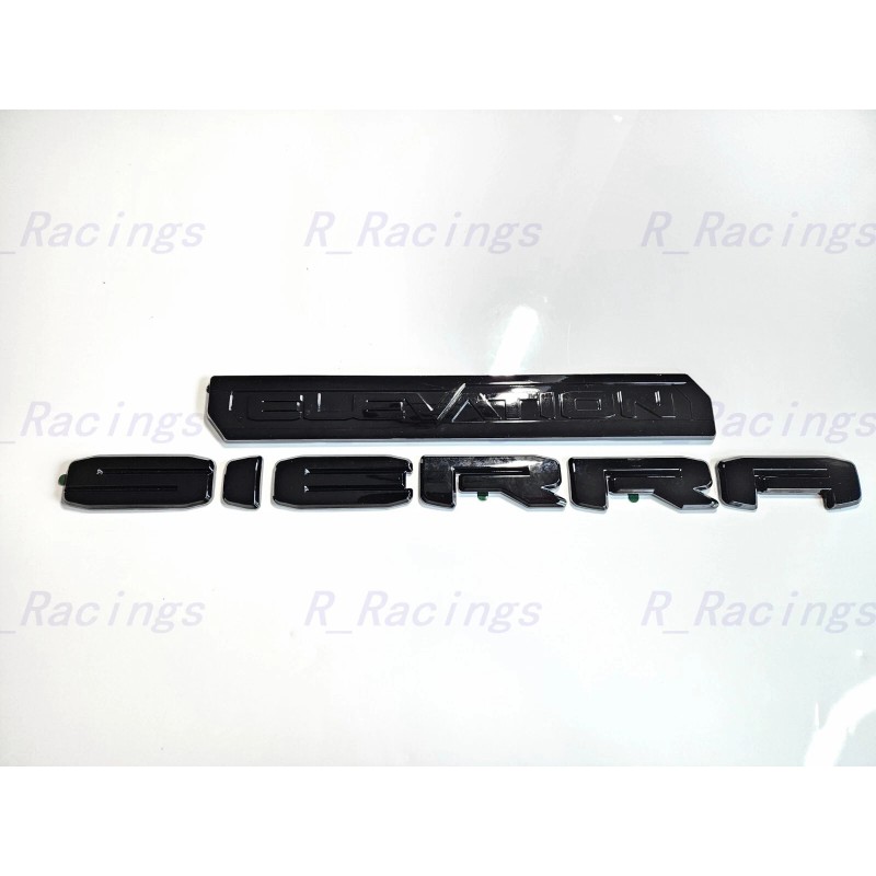 GMC Overlay 2PCS Gloss black Rear Sierra Elevation Emblem 2019-2023
