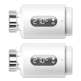 Smart Radiator Thermostat with App WLAN ANTELA Digital Display to Control Heating Temperature, Compatible Alexa, Google Home, Schedules, 2 Pieces
