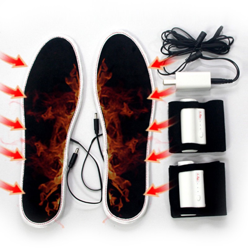 2Pcs Electric Heated Insoles Smart 3 Gears Temperature Adjustment Warm