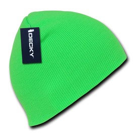 DECKY Neon Acrylic Short Beanies, Pink