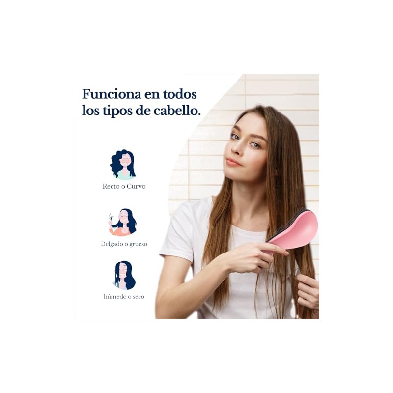 Peine Desecante, Adecuado para Cabello Rizado, Liso, Seco O Mojado,