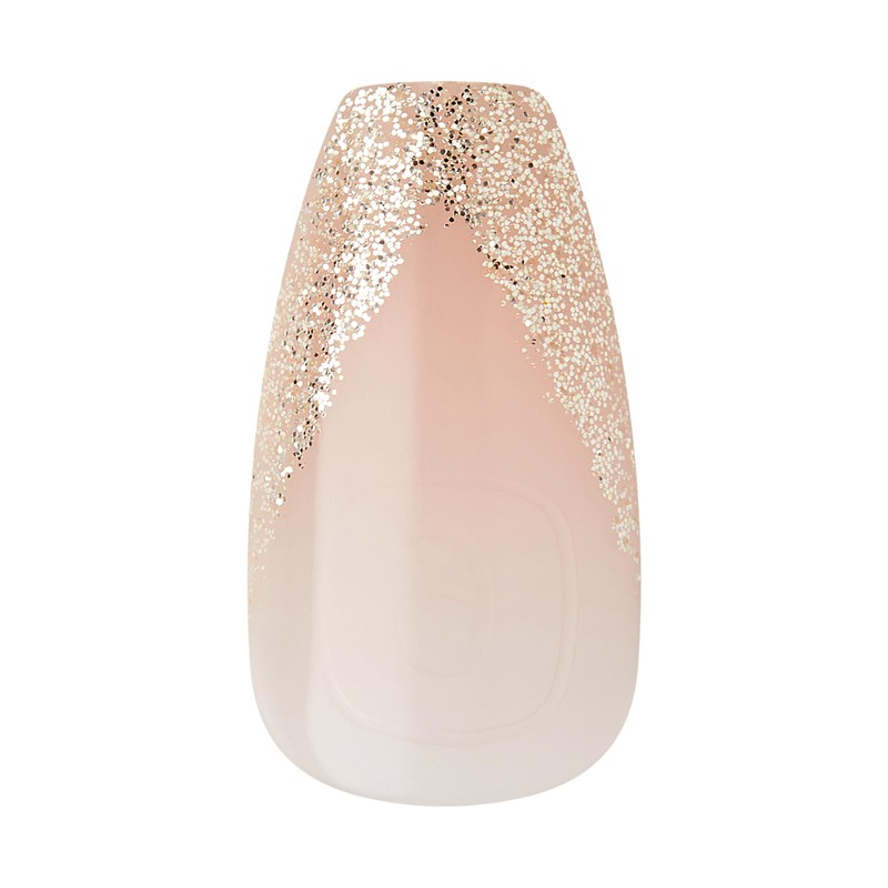 KISS imPRESS Press-On, Fake Nails, Gold Ring, Green, Oval, Short,