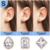 Silvora S925 Silver Cubic Zirconia Earrings, Sparkling Teardrop Shape/Rectangular/Rhombus Zirconia