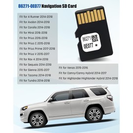 86271-0E077 Navigation SD Card 2025 Map Update GPS Compatible with Toyota Tacoma Highlander RAV4 Tundra 4Runner Sienna Prius Venza Mirai Corolla Replace 86271 0E077
