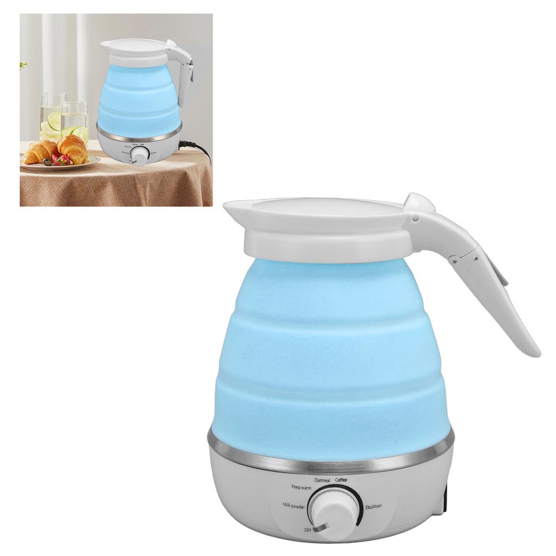 850W Foldable Electric Kettle 600ml Silicone Auto Power Off Collapsible