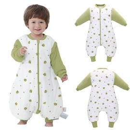 LAT LEE AND TOWN Baby Sleeping Bag, Baby Sleeping Bag, Split Leg with Removable Sleeves, Baby Cotton Sleeping Bag, Winter Toddler Sleeping Bag (Pinecone, S)
