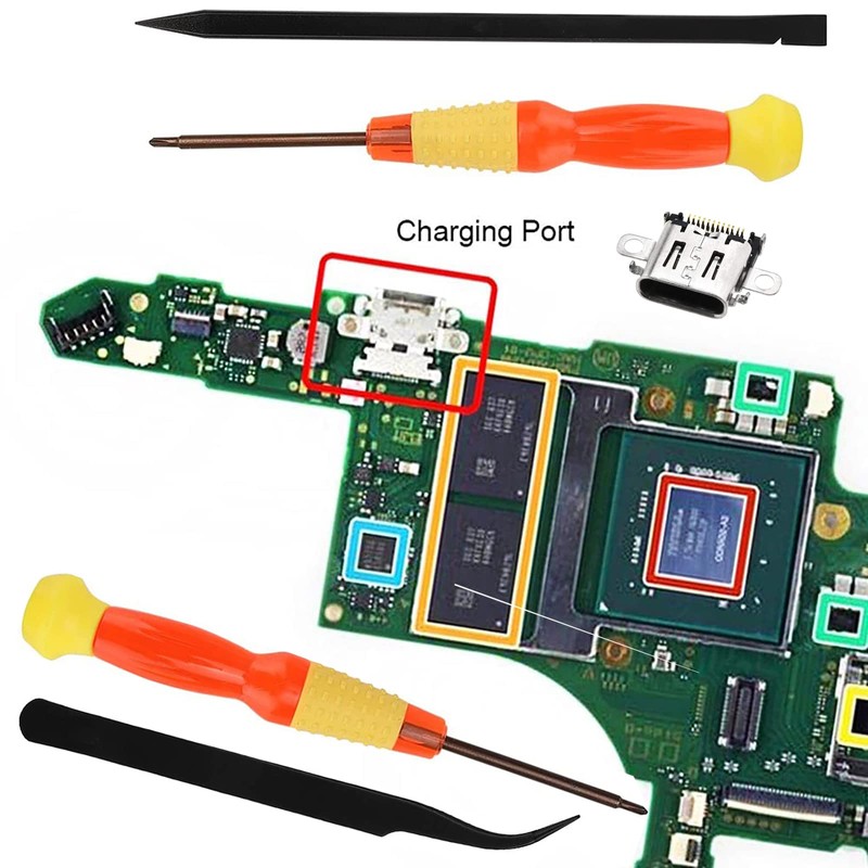 WANGCL 6Pcs Charging Port Replacement Repair Tool Compatible for NS