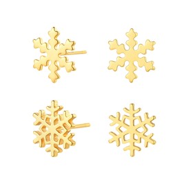 Jenosy Stud Earrings Gold Set 18K Gold-Plated Stud Earrings Silver 925 Women's Sleeper Stud Set Fashion Jewellery for Women and Girls, Yellow Gold