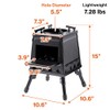 Japard Wood Burning Camp Stove, Portable Cast Iron Camping Wood