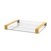 JUIOETUR Acrylic Serving Tray with Wooden Handles, Rectangle