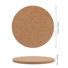 YUENPUN 30 PCS Cork Coasters Round Thick, Plain Round Cork Coasters, 10cm Round Cork Mats Hot Pad, Extra Thick Plain Cork Drinks Mats for Coffee Tea Milks Beverages (3.9 inch Diameter)