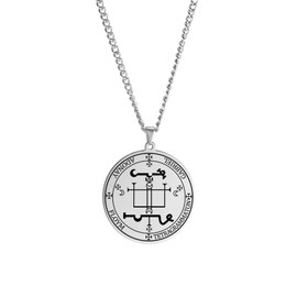 EUEAVAN Archangel Gabriel Necklace Protection Amulet Necklace Guardian Angel Medal Archangel Michael Pendant Solomon Badge Holy Archangel Jewellery for Men, Stainless Steel, No Gemstone