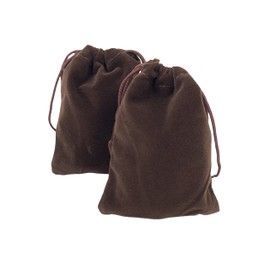 Palmhomee Pack of 48 Coffee Brown Velvet Drawstring Bags Gift Bag Velvet Pouch For Jewelry Wedding and Party Favor (3.6x4.8 Inch)