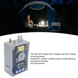 Hand Crank Generator, Fast Charging Portable Power Station with COB Light, Small Camping Generator for Phone Laptop Backup Power Home Camping Outdoor