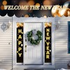 Ctosree 4 Pcs Happy New Year Banner Gold Firework Happy