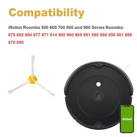 8 Packs Side Brush Replacement for IRobot Roomba 600 700 800 900 Series 960 980 985 860 870 877 880 890 891 895 805 761 770 780 790 614 650 665 671 675 690 Models