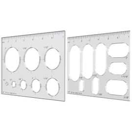 Pack of 2 Router Templates for Woodworking, Router Jig Templates, Grommet Circle Inlay Template Decorative