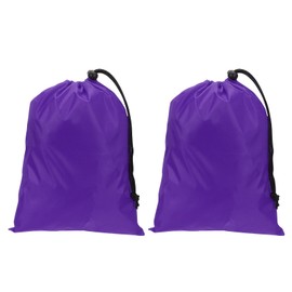PATIKIL Polyester Laundry Bag, 2 Pack 12"x9" Heavy Duty Travel Bag with Drawstring Tear Resistant Dirty Clothes Storage for Traveling Camping College Dorm, Purple